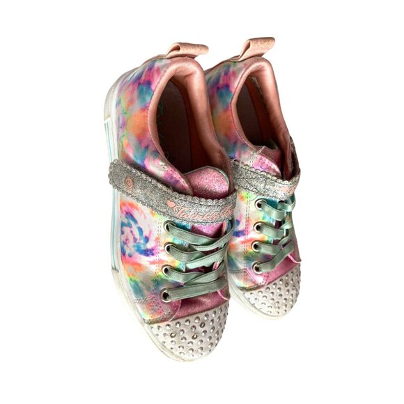 Skechers Twinkle Toes Girls Size 1.5 Pink Multicolor Sneaker Shoes Lights up - Picture 7 of 8